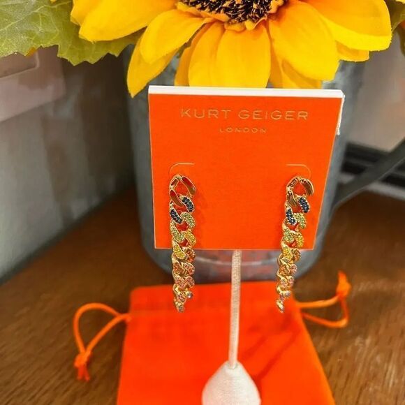 NWT Kurt Geiger London
Rainbow Pave Link Linear Earrings #TSER - Picture 4 of 9